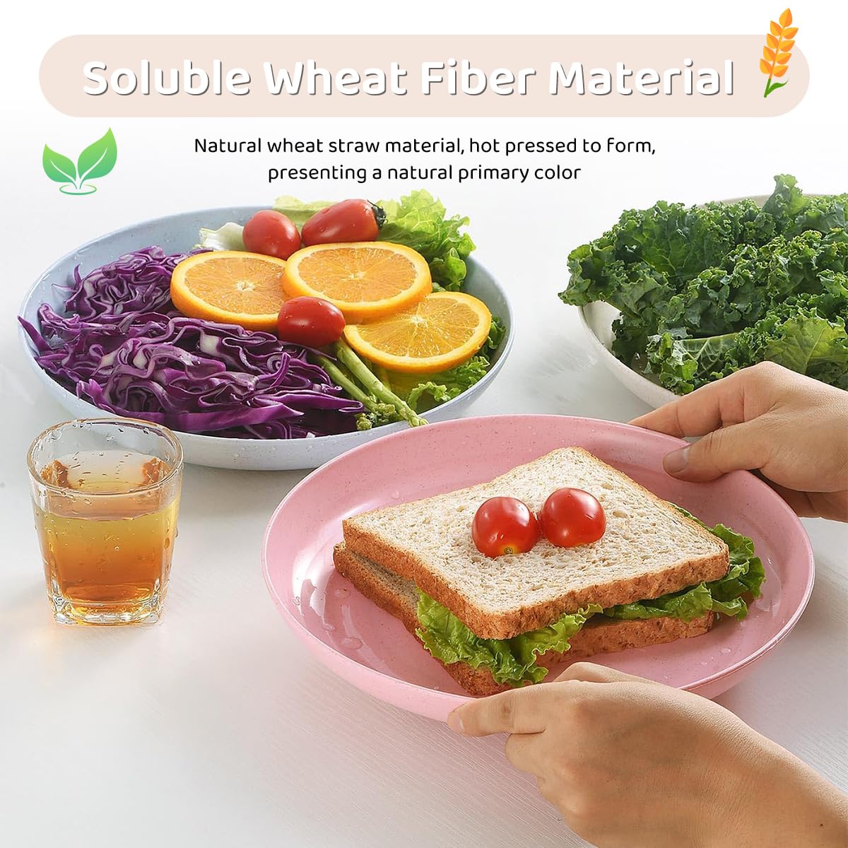 Supvox Set of 4 Earth-Friendly Round Dinner Plates - 9.8inch Lightweight Wheat Straw Plates, Dishwasher & Microwave Safe Dinner Plates, Perfect for Daily Use, Picnics & Parties Supvox Set of 4 Earth-Friendly Round Dinner Plates - 9.8inch Lightweight Wheat Straw Plates, Dishwasher & Microwave Safe Dinner Plates, Perfect for Daily Use, Picnics & Parties